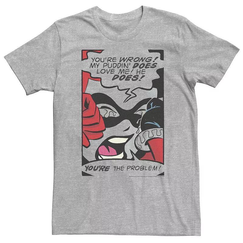 Big & Tall DC Comics Batman Harley Quinn Retro Comic Poster Tee, Men's, Size: XXL Tall, White Product Image