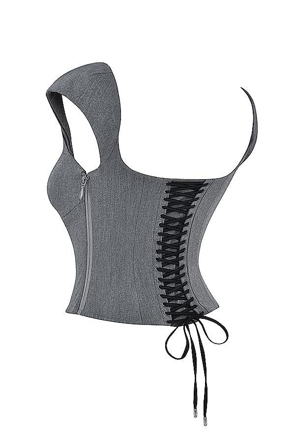 Rowena Grey Lace Back Corset Product Image