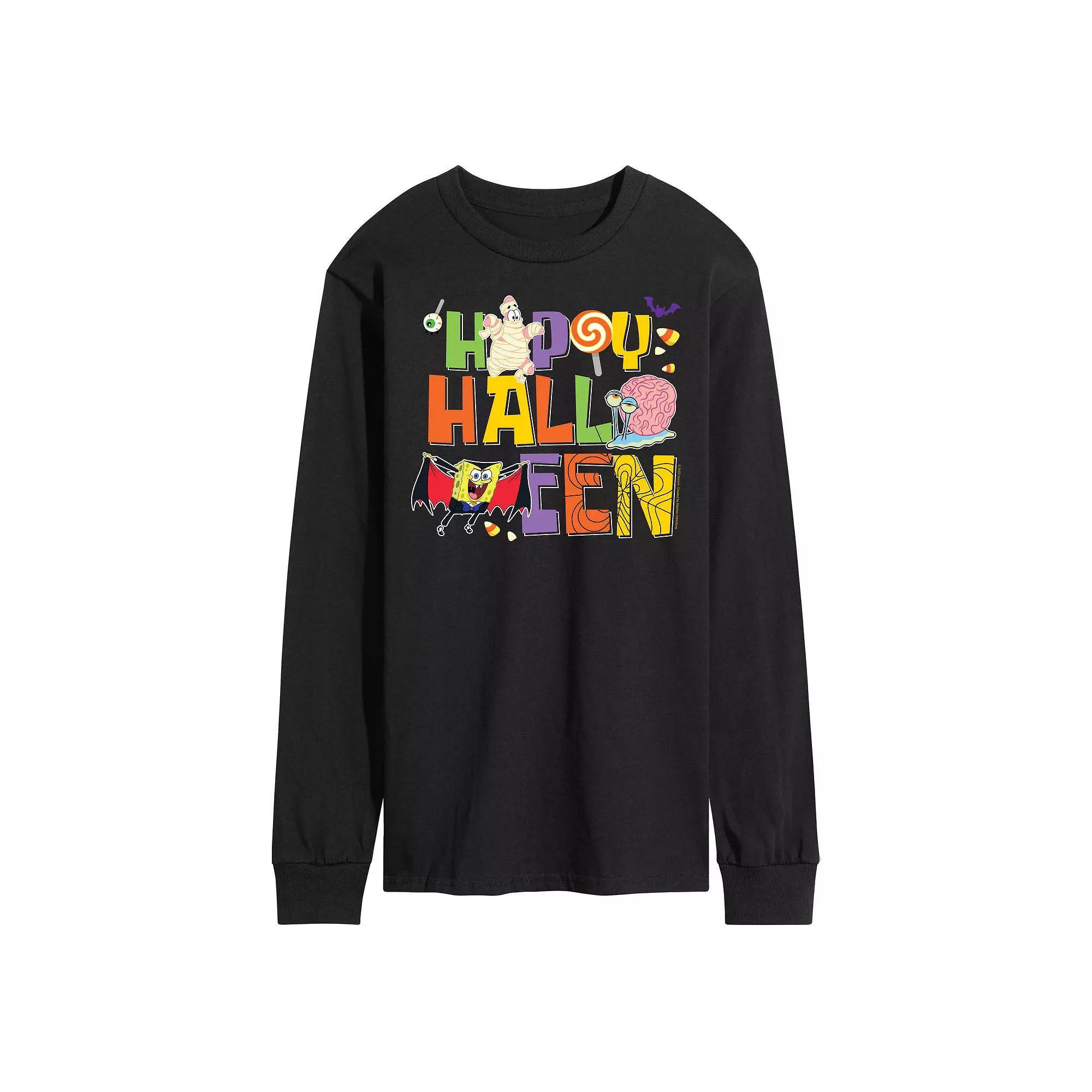 Men's SpongeBob SquarePants Happy Halloween Long Sleeve Tee,  Product Image