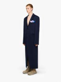 LONG COAT WITH SATIN HANDKERCHIEF in blue | JW Anderson US  Product Image