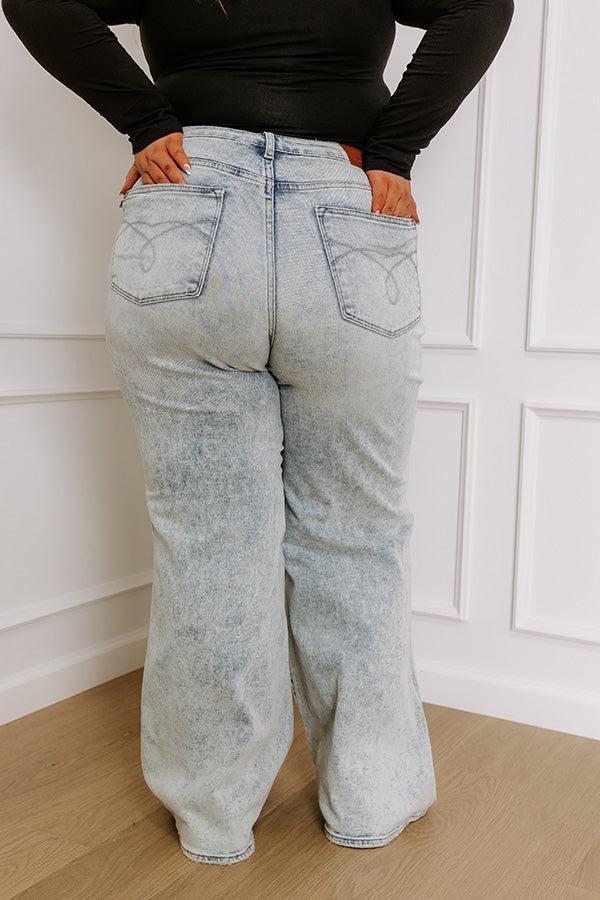 JUDY BLUE Vera High Waist Wide Leg Acid Wash Jean Curves Product Image