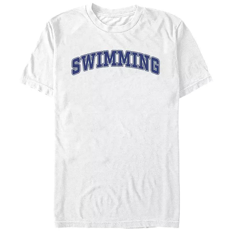 Men's Swimming Graphic Tee, Size: Large, White Product Image