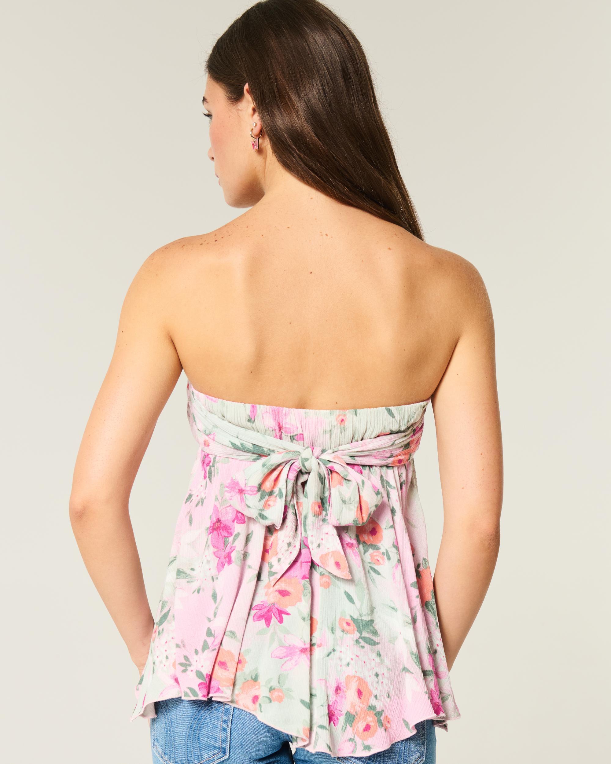 Strapless Handkerchief Hem Top Product Image