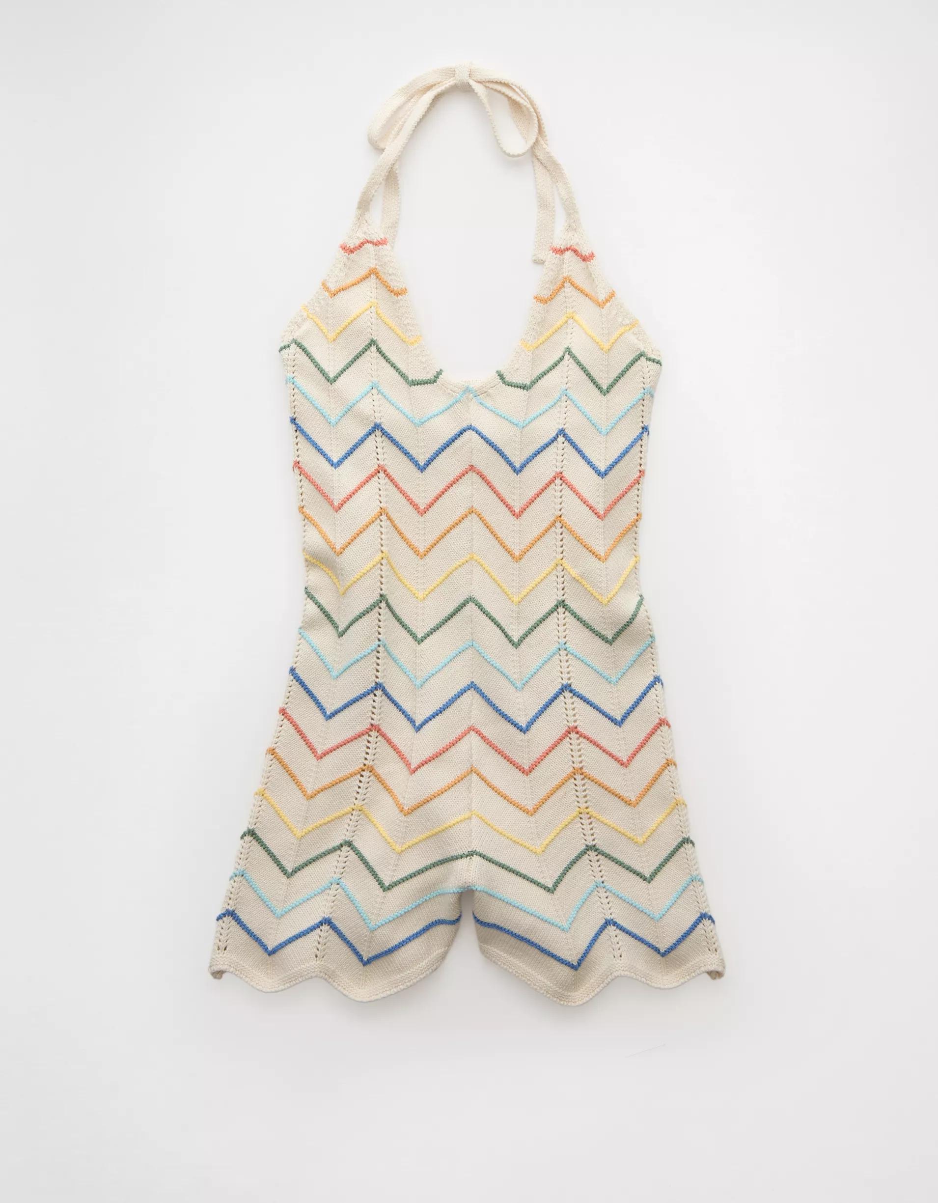 AE Pride Halter Crochet Romper Product Image