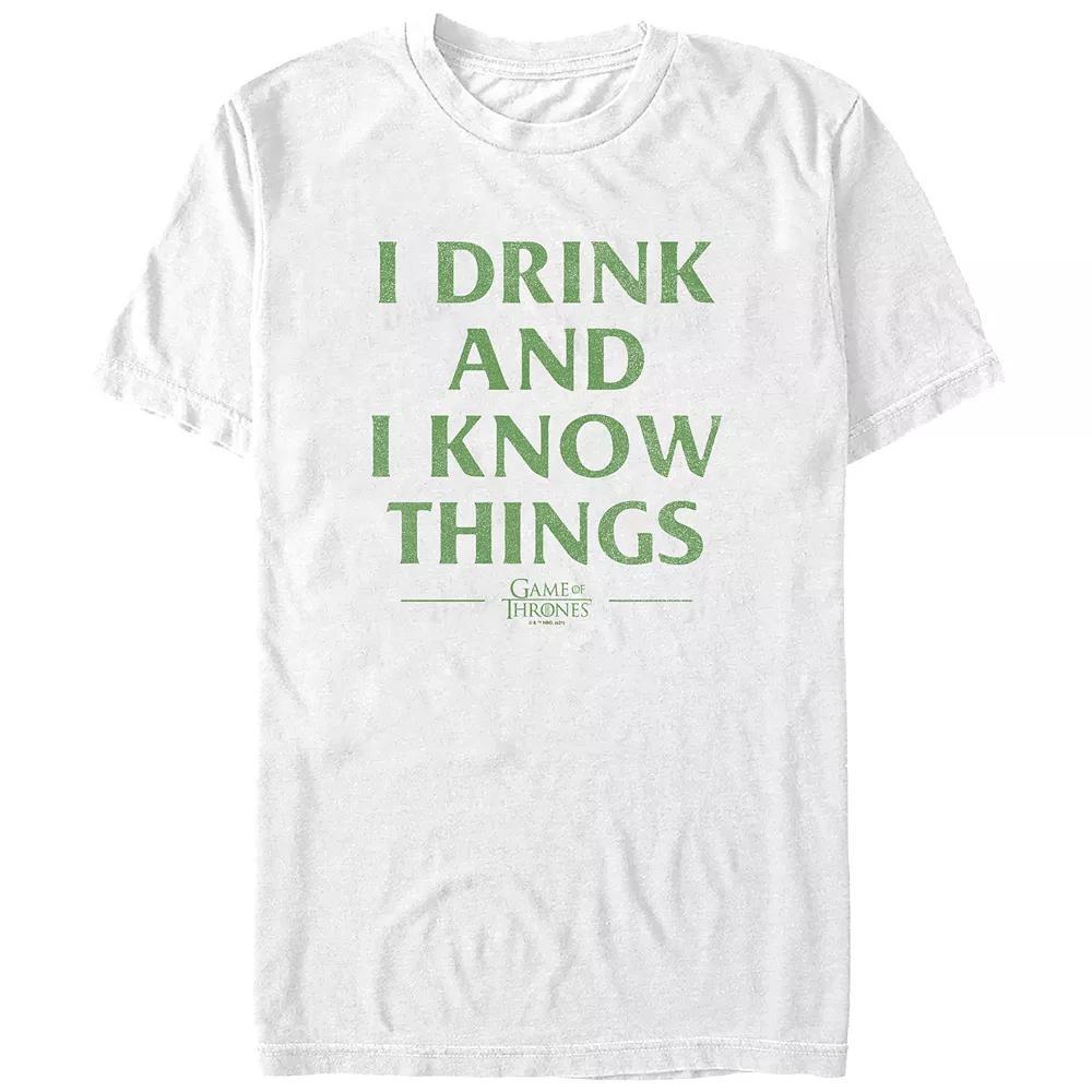 Men's Game Of Thrones I Drink And I Know Things Graphic Tee, Size: XL, White Product Image