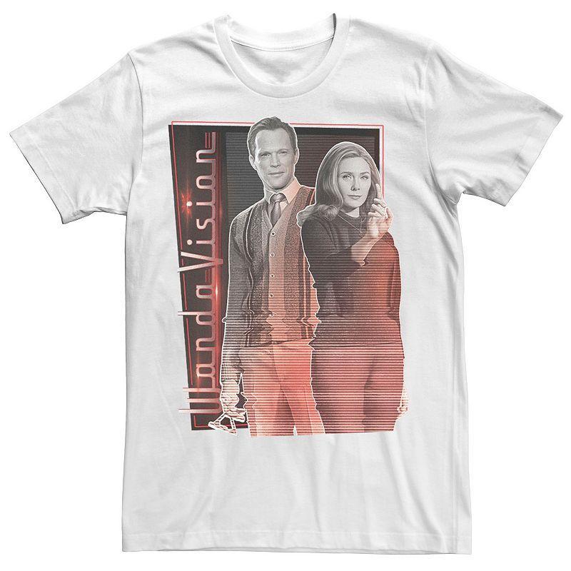 Men's Marvel WandaVision Wanda & Vision Glitch Portrait Tee, Size: Small, White Product Image