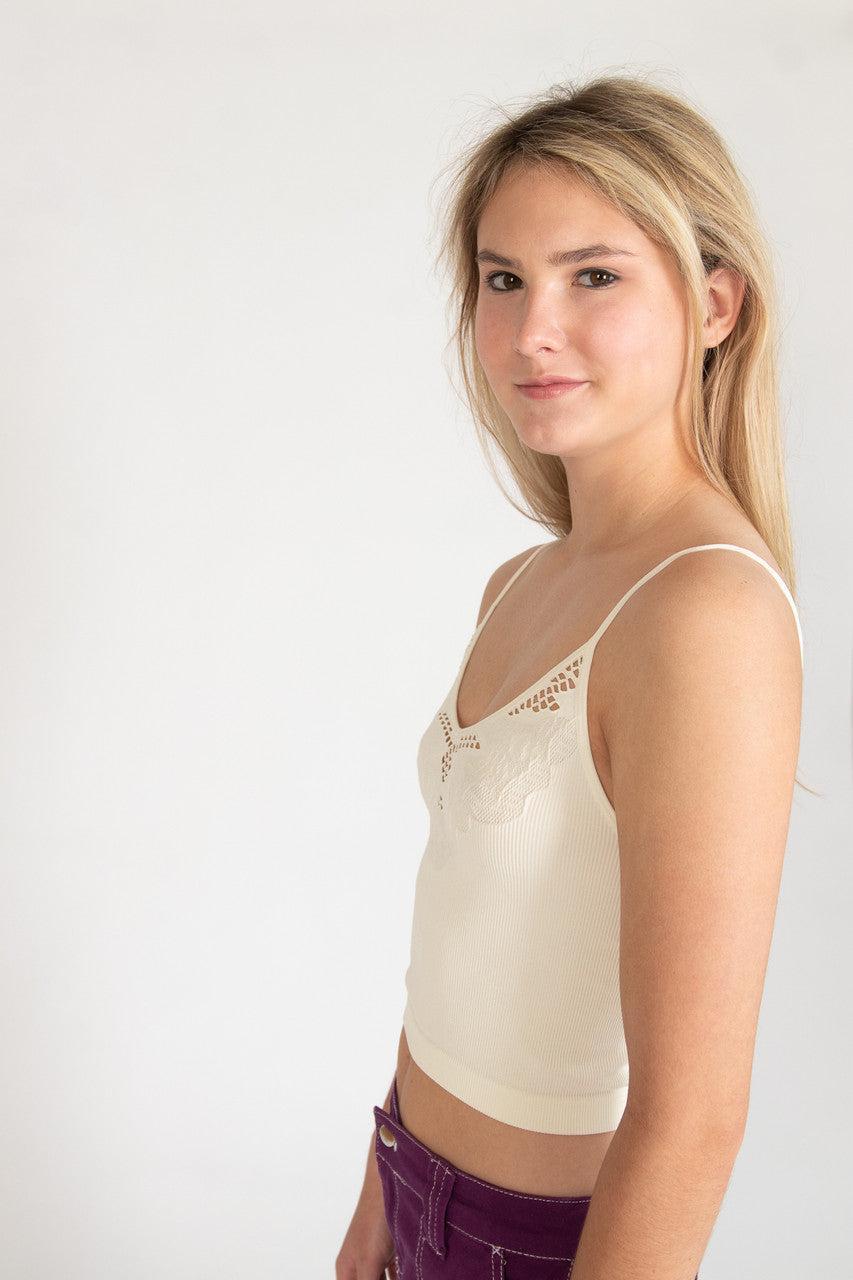 Vanilla Seamless Lace Pattern Cami Product Image