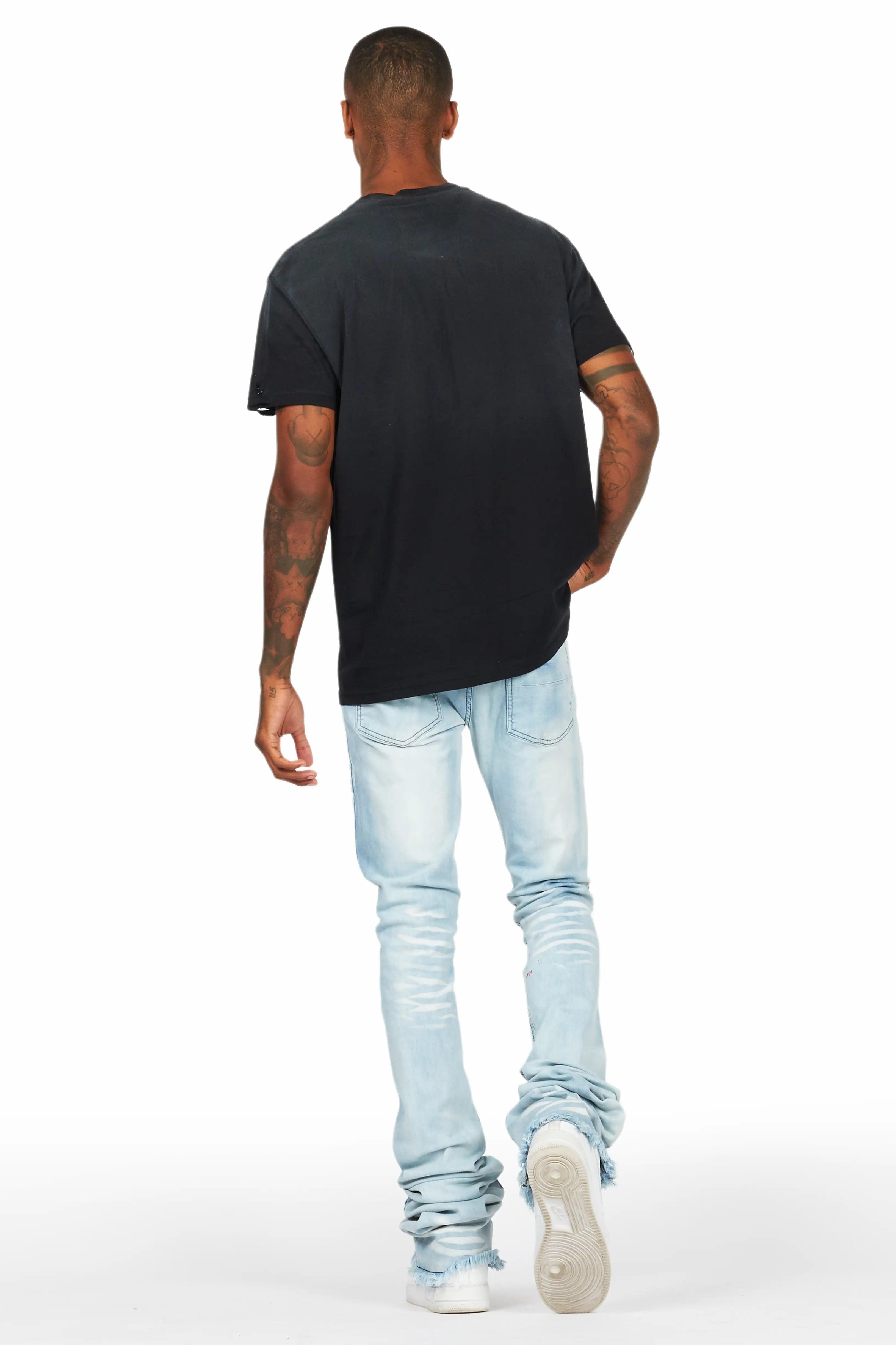 Fields Black T-Shirt/Stacked Flare Jean Set Male Product Image