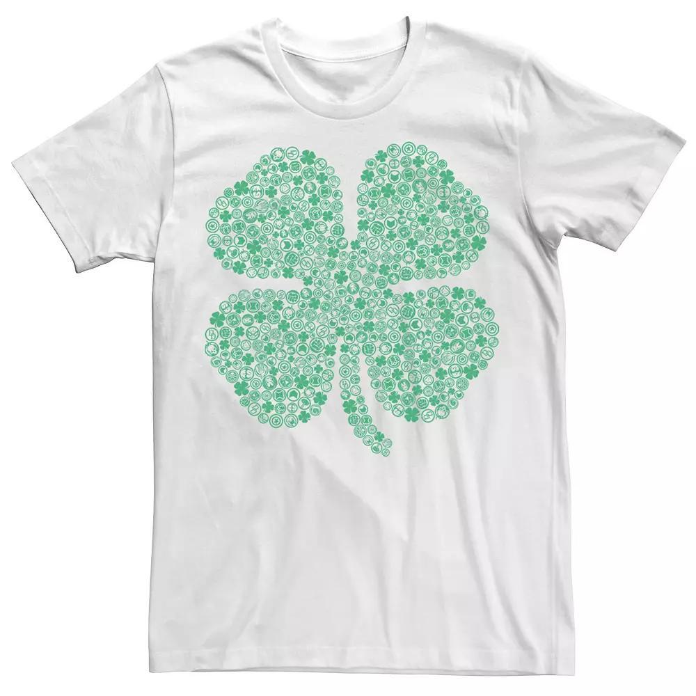 Men's Marvel Hero Symbol St. Patty's Build Up Tee, Size: Small, White Product Image