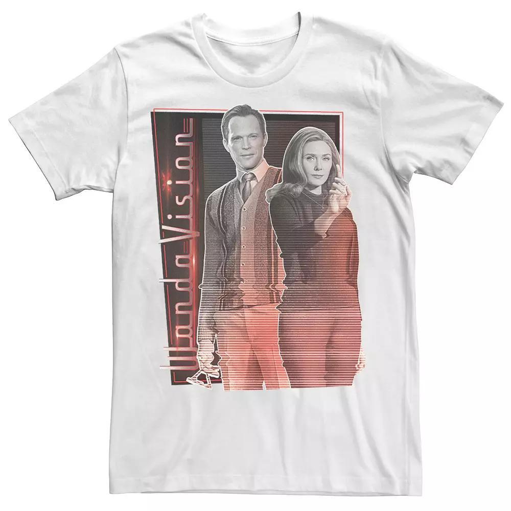 Men's Marvel WandaVision Wanda & Vision Glitch Portrait Tee, Size: Small, White Product Image