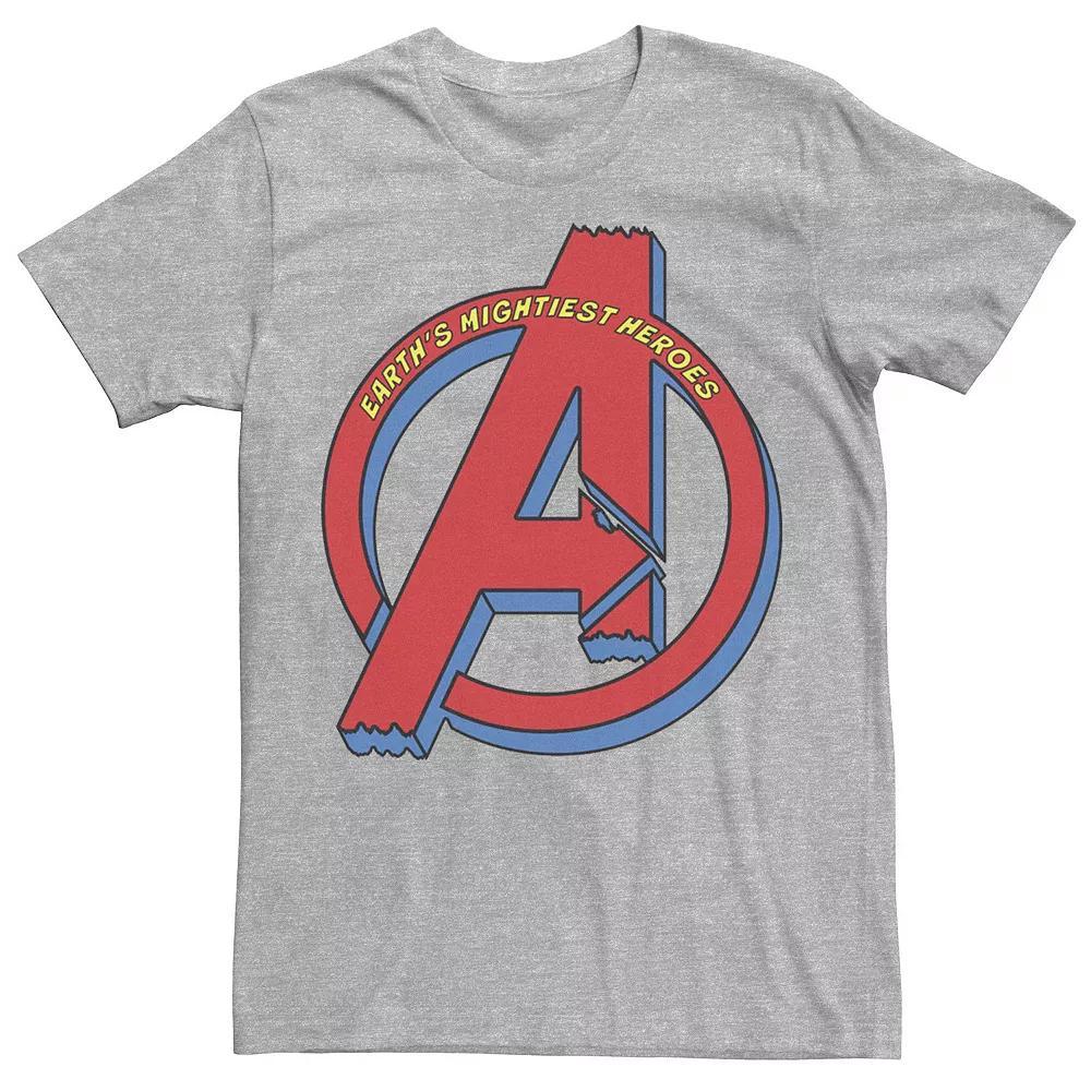 Men's Marvel Avengers Earth's Mightiest Heroes Chest Logo Tee, Size: Small, Athletic Grey Product Image