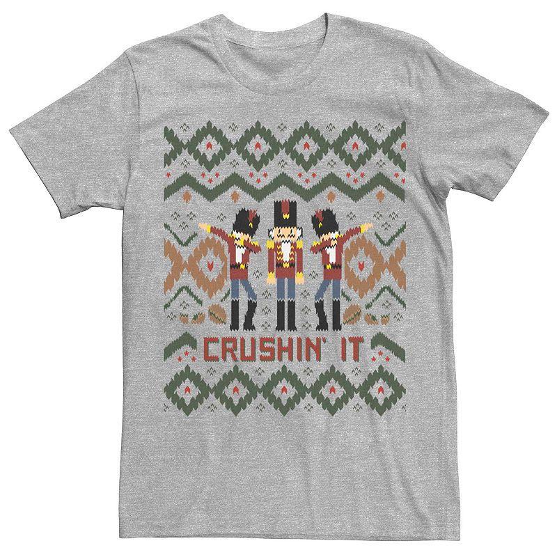 Men's Nut Crackers Ugly Christmas Graphic Tee, Size: Small, Athletic Grey Product Image