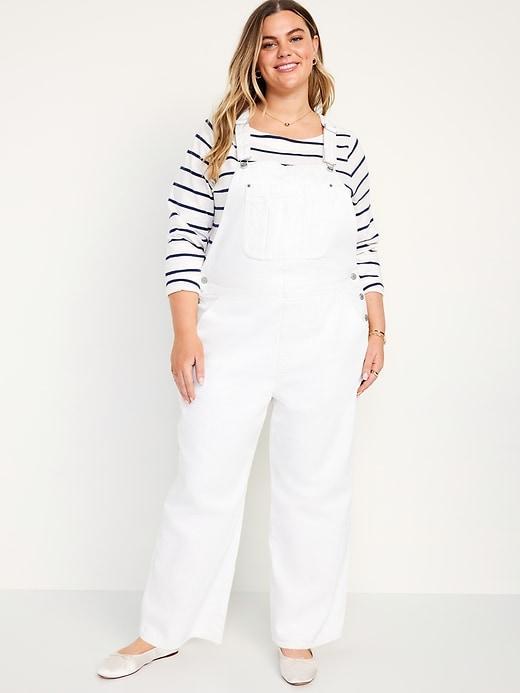 Baggy Wide-Leg Jean Overalls Product Image