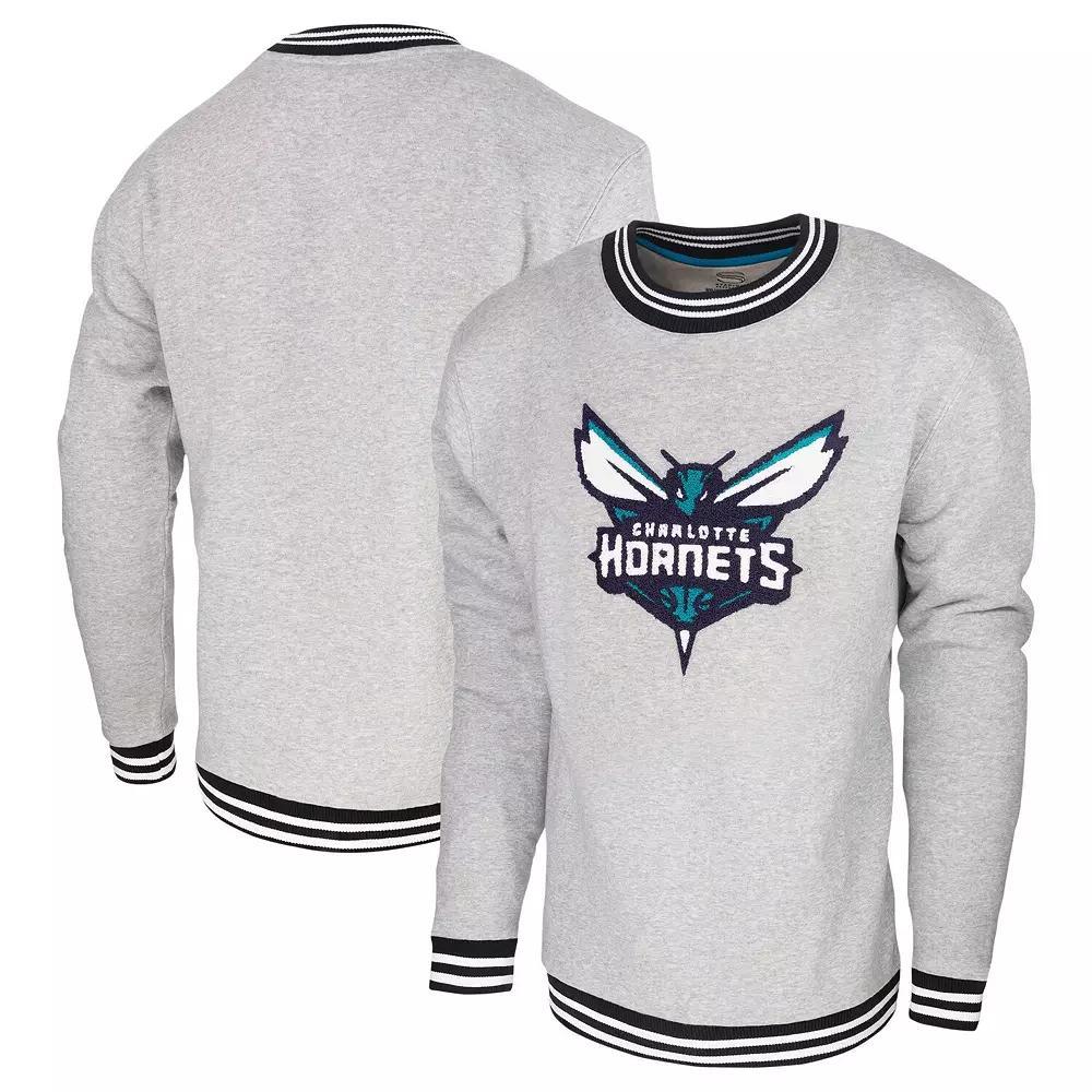 Mens Stadium Essentials Heather Gray Charlotte Hornets Club Level Pullover Sweatshirt Product Image