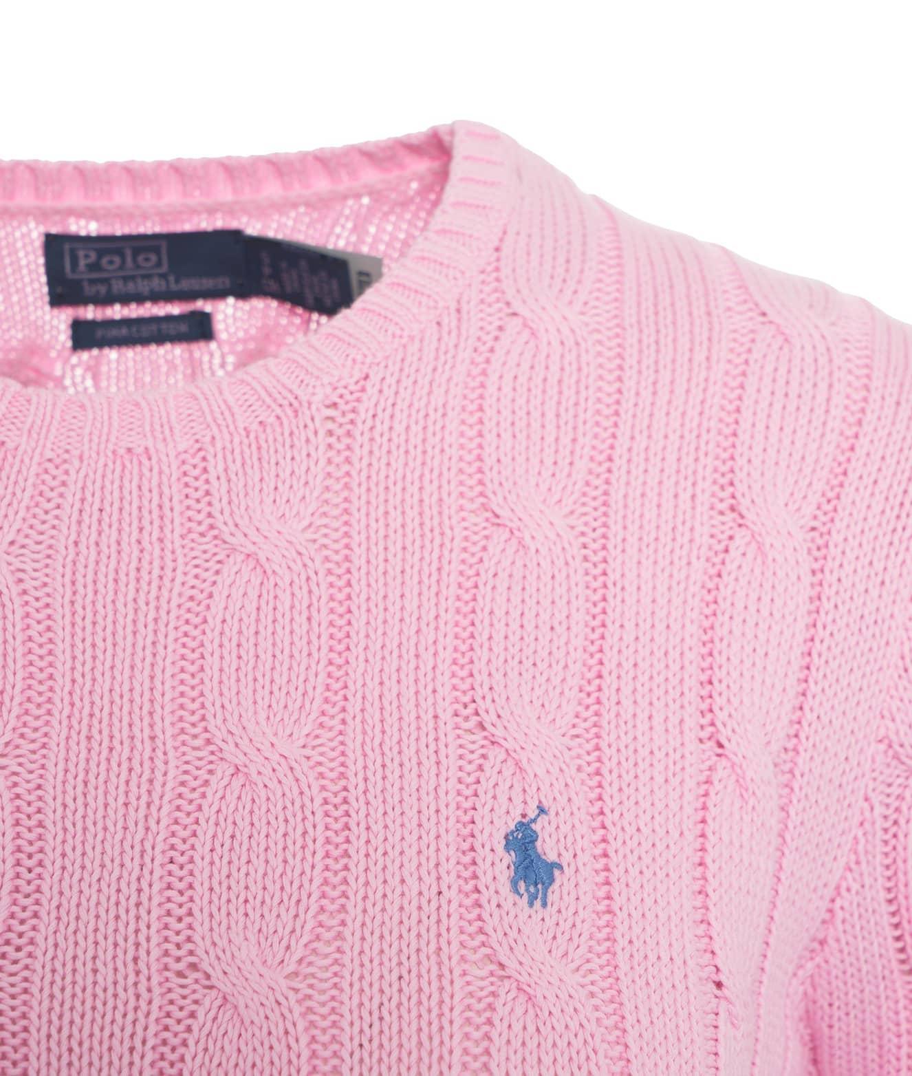 Cable knit sweater with logo embroidery Product Image