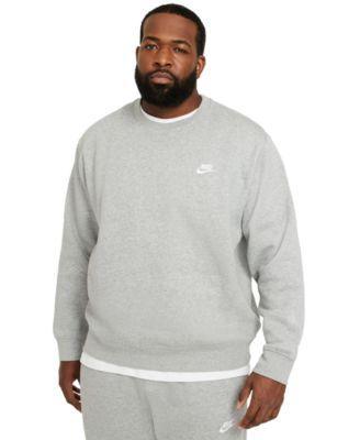 Men's Nike Club Fleece Crew, Size: Large, White Black Product Image