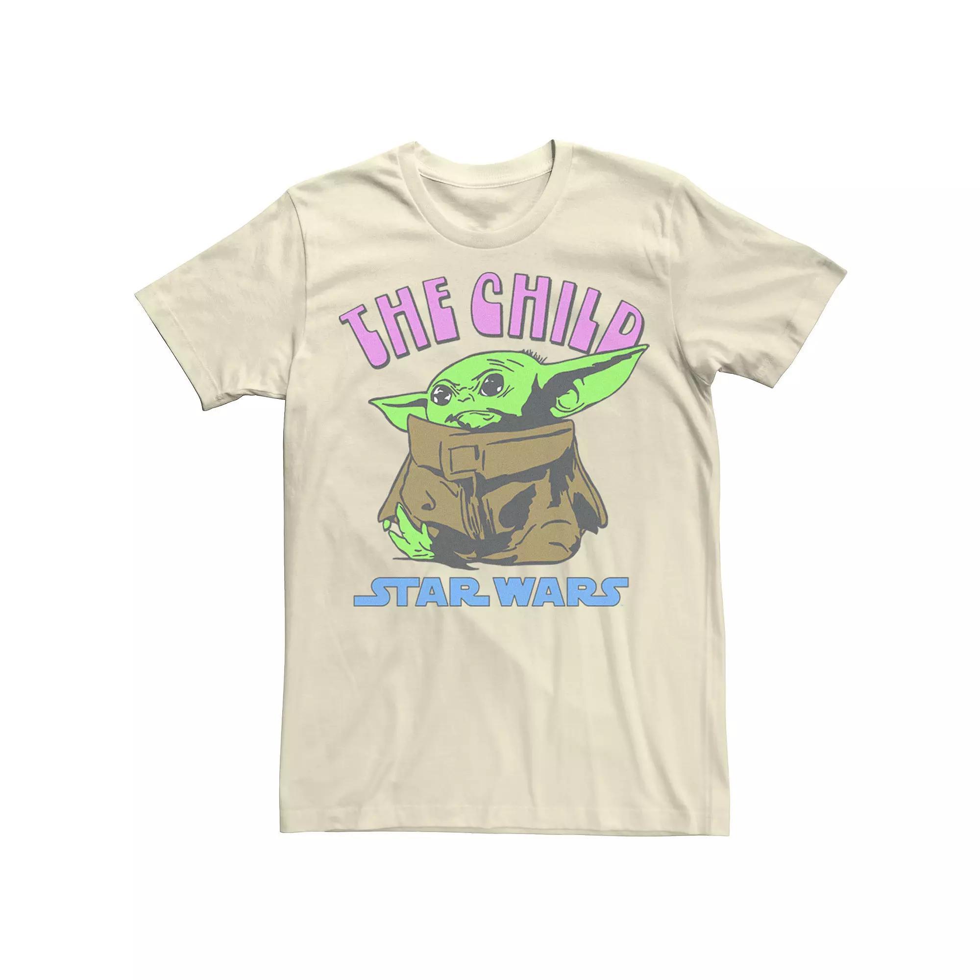 Men's Star Wars The Mandalorian The Child Red Text Portrait Tee,  Product Image