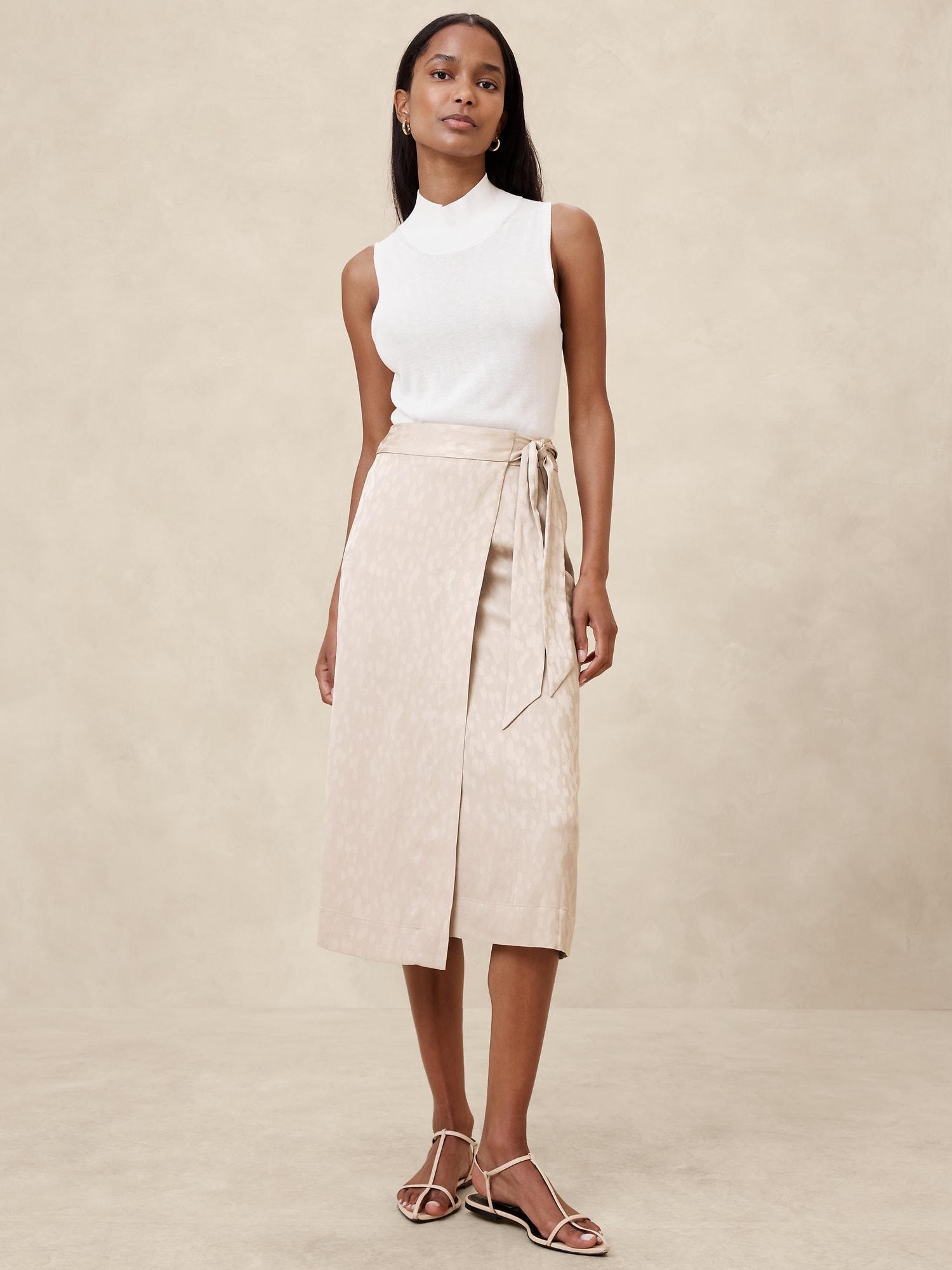 Jacquard Wrap Midi Skirt Product Image