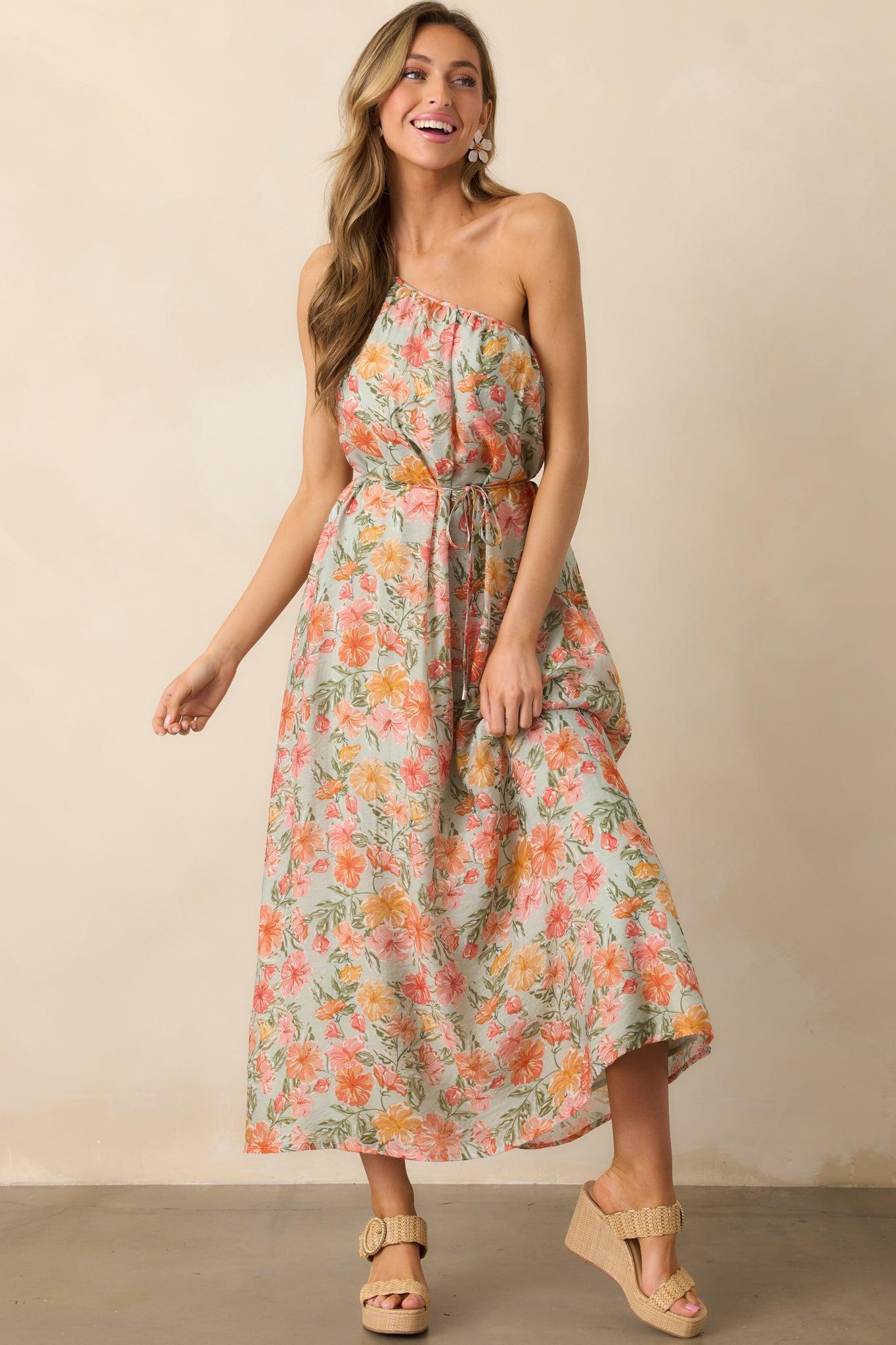 MINKPINK Lorelei Coral Maxi Dress Product Image