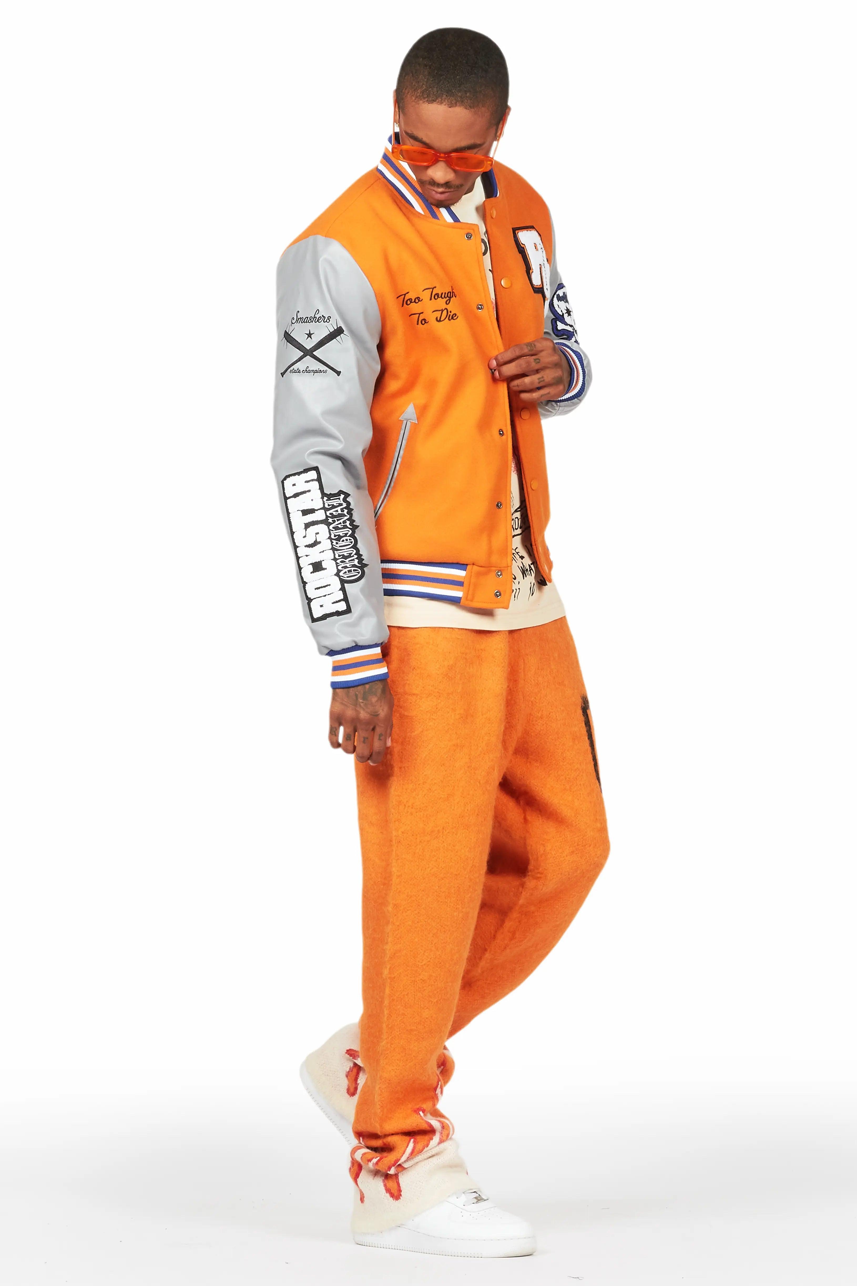 Shexter Orange Varsity Jacket Male Product Image