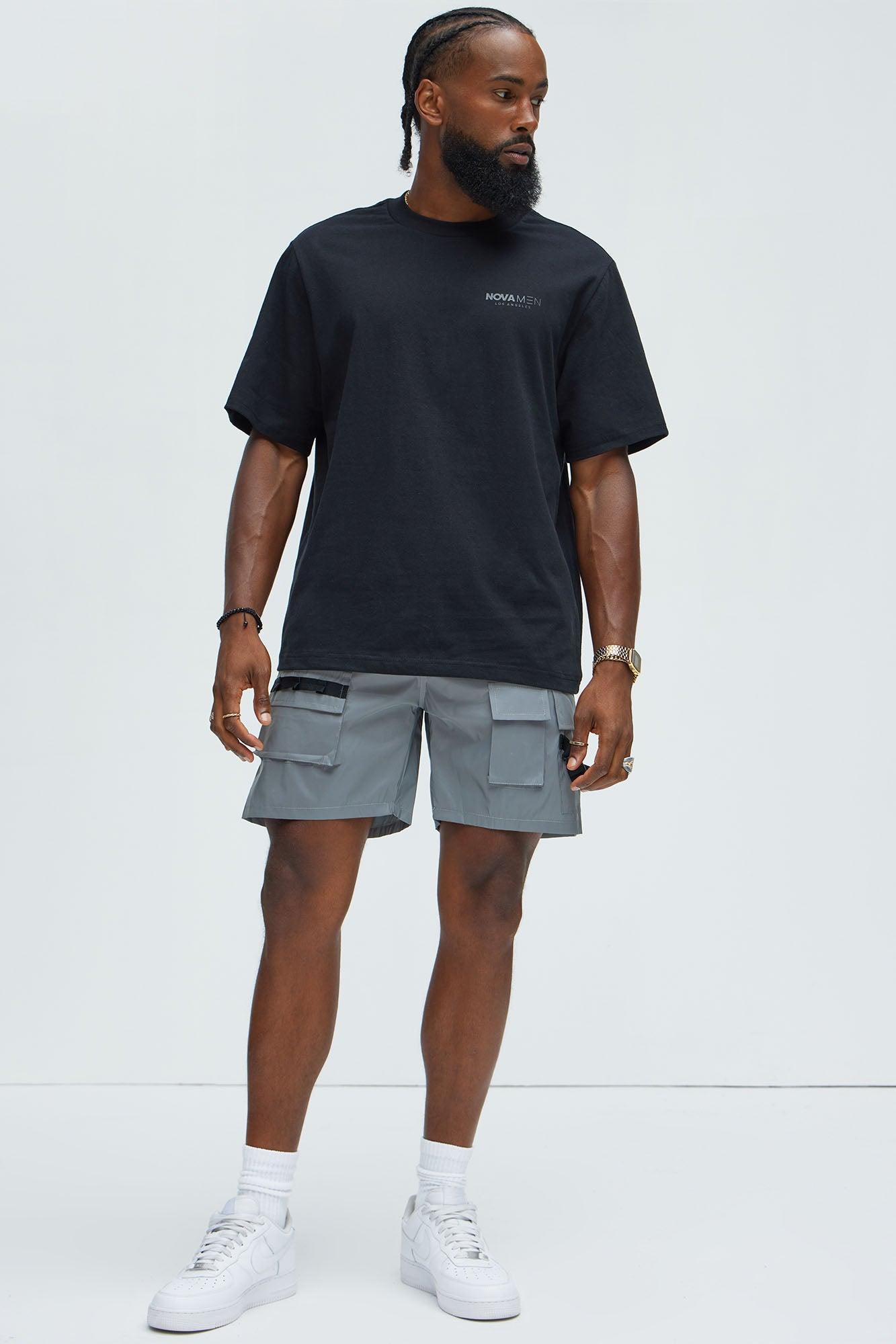 Oversized Novamen Heavyweight Short Sleeve Tee - Black Product Image