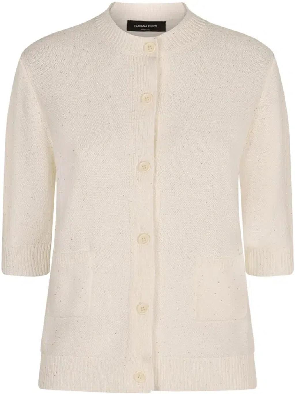 FABIANA FILIPPI Button-down Cardigan In White Product Image