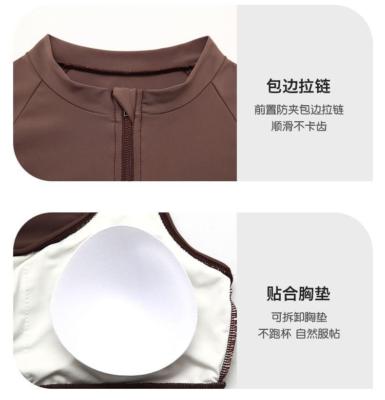 Set: Long-Sleeve Rashguard Top + Swim Pants + Bottom + Bikini Top Product Image