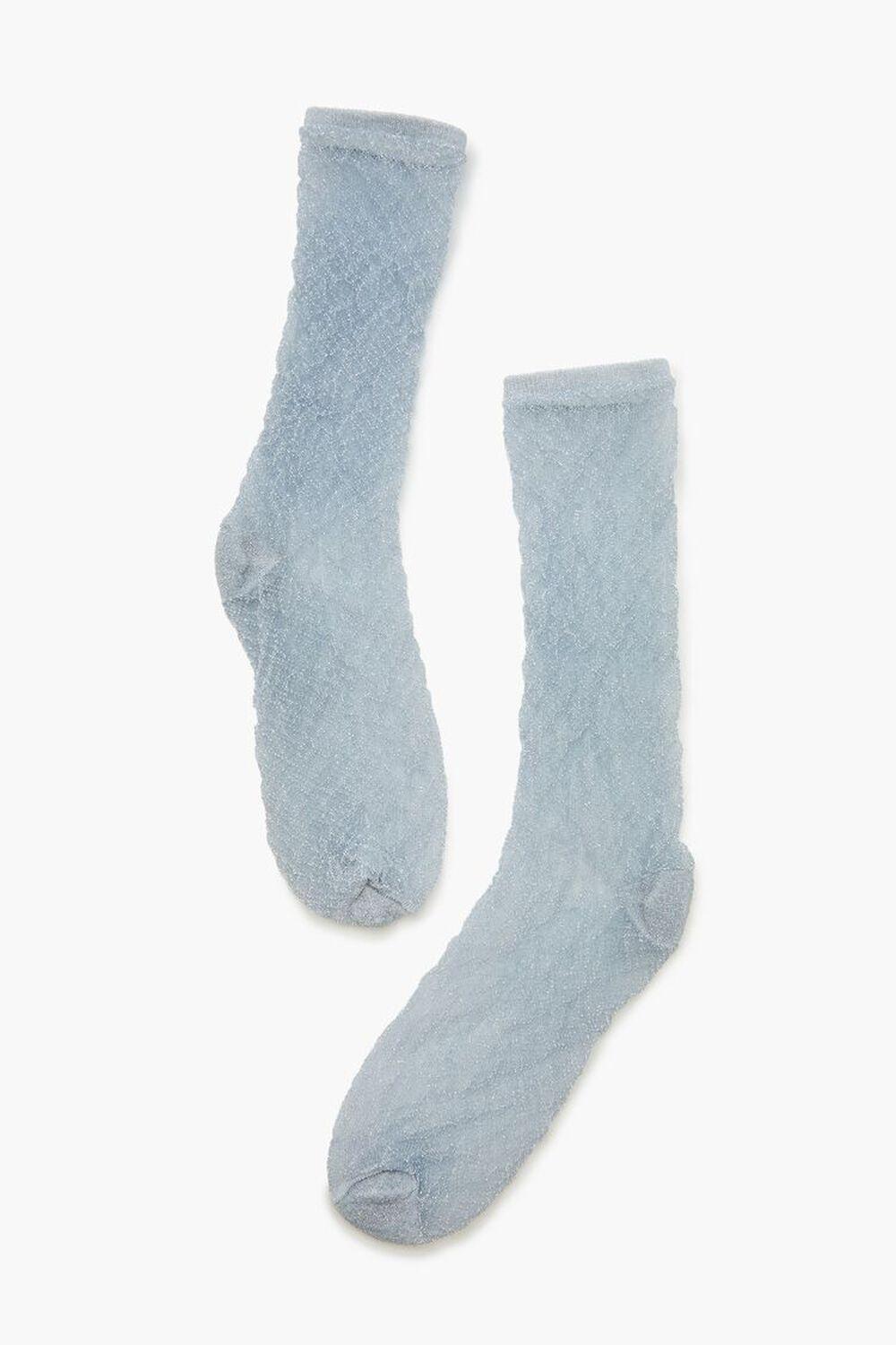 Glitter Knit Crew Socks | Forever 21 Product Image