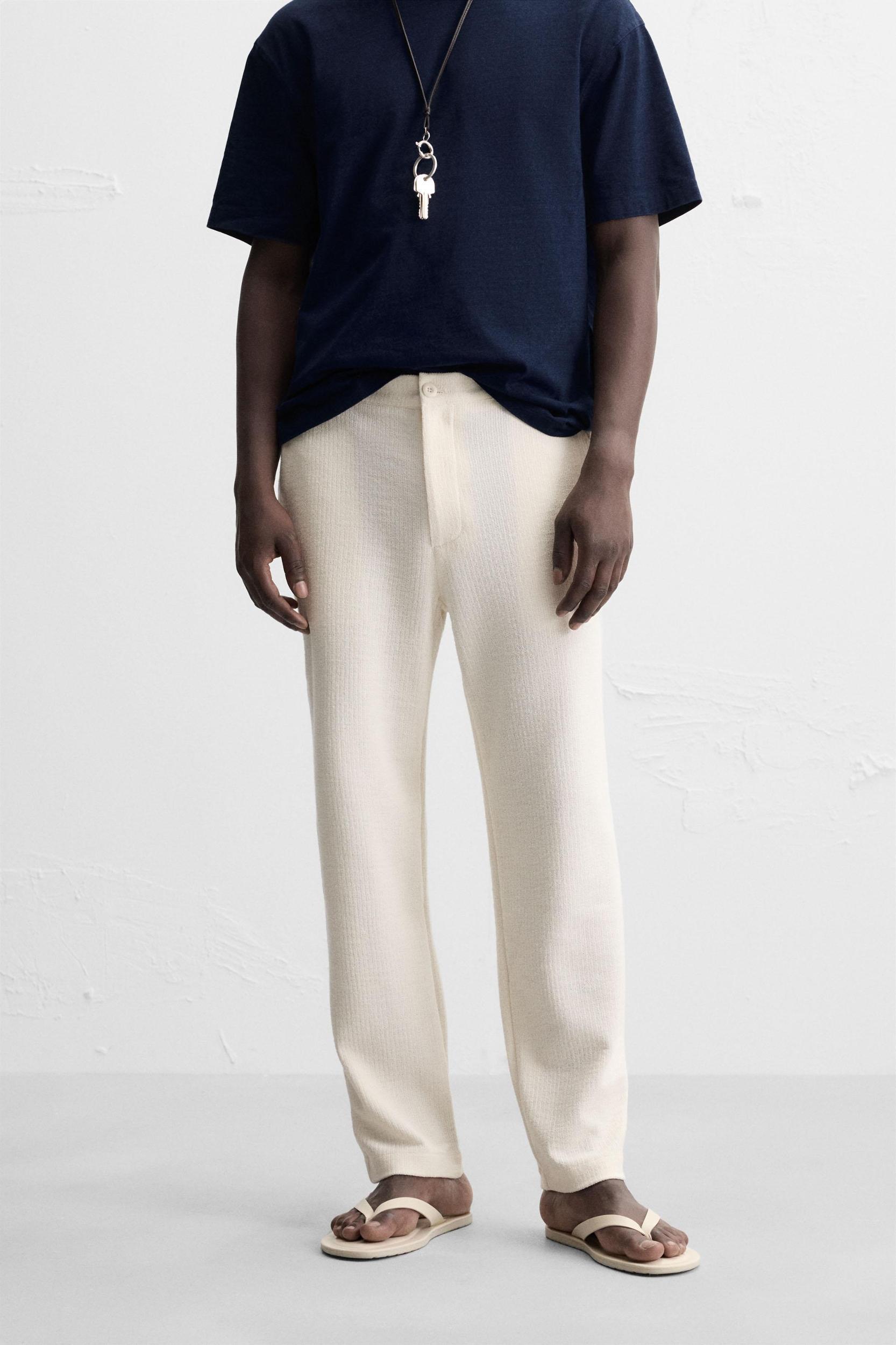 TEXTURED CHINO PANTS Product Image