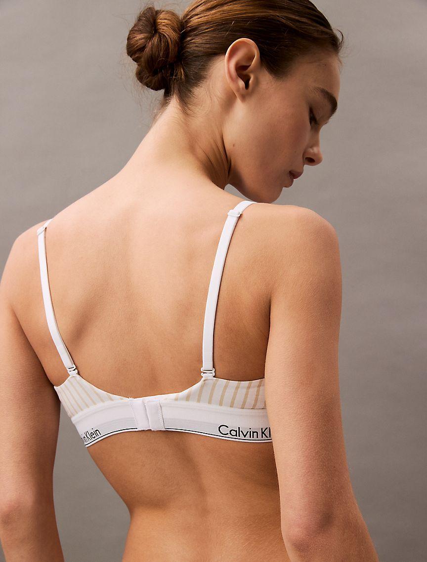 Calvin Klein Womens Icon Cotton Modal Lightly Lined Triangle Bralette - Green Product Image