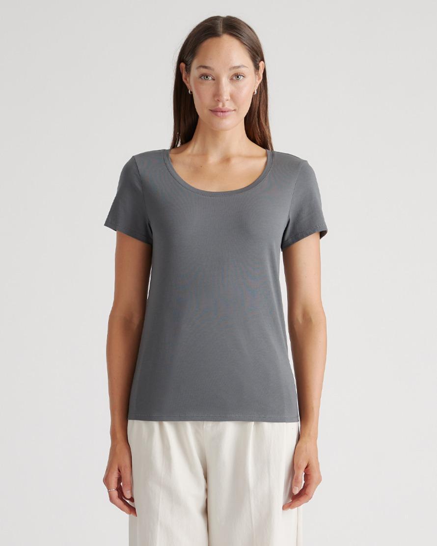 Cotton Modal Scoop Neck Tee Product Image