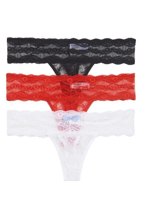 Lace Kiss Thong 3-Pack Product Image