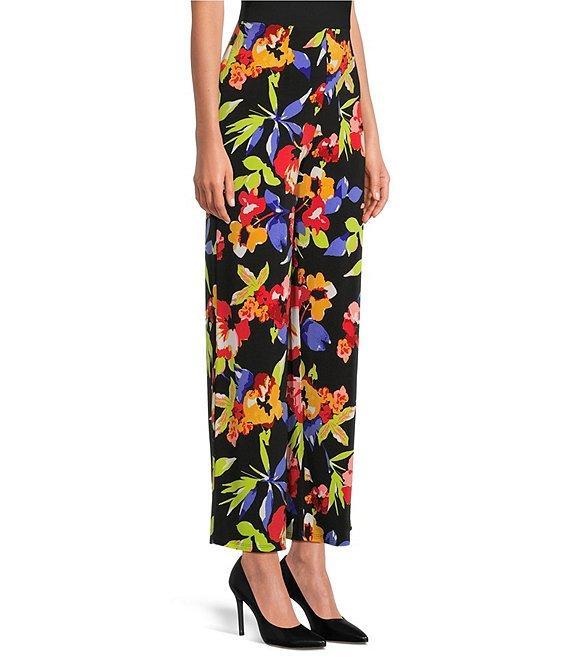 Slim Factor by Investments Spring Bloom Print No Waist Straight Leg Pants Product Image