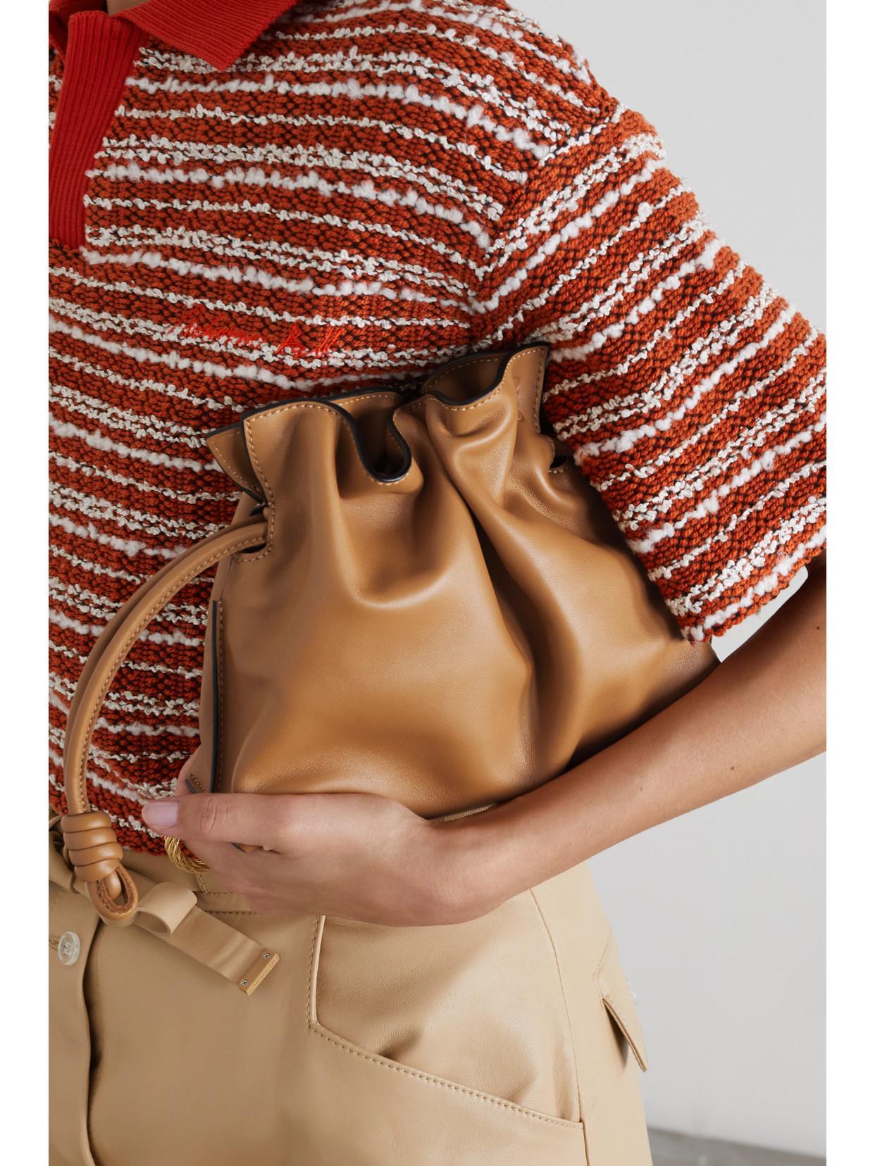 LOEWE Flamenco Mini Leather Clutch In Beige Product Image