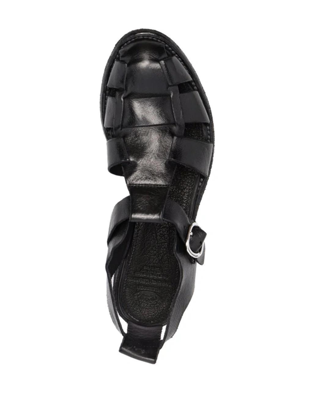 OFFICINE CREATIVE Buckle Leather Sandals In Black Product Image