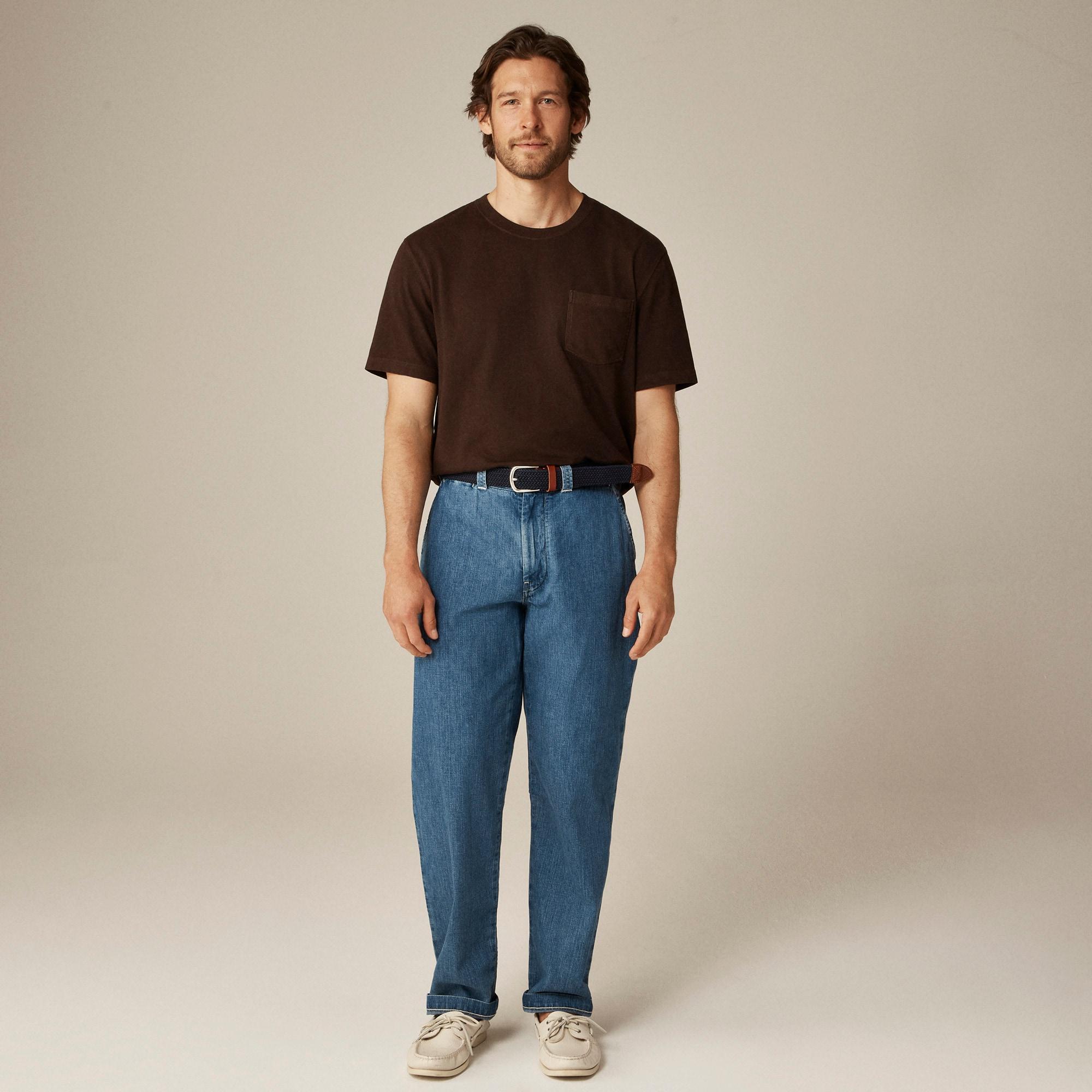 Vintage-wash cotton pocket T-shirt Product Image