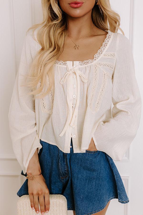 Boho Energy Lace Top in Cream Product Image