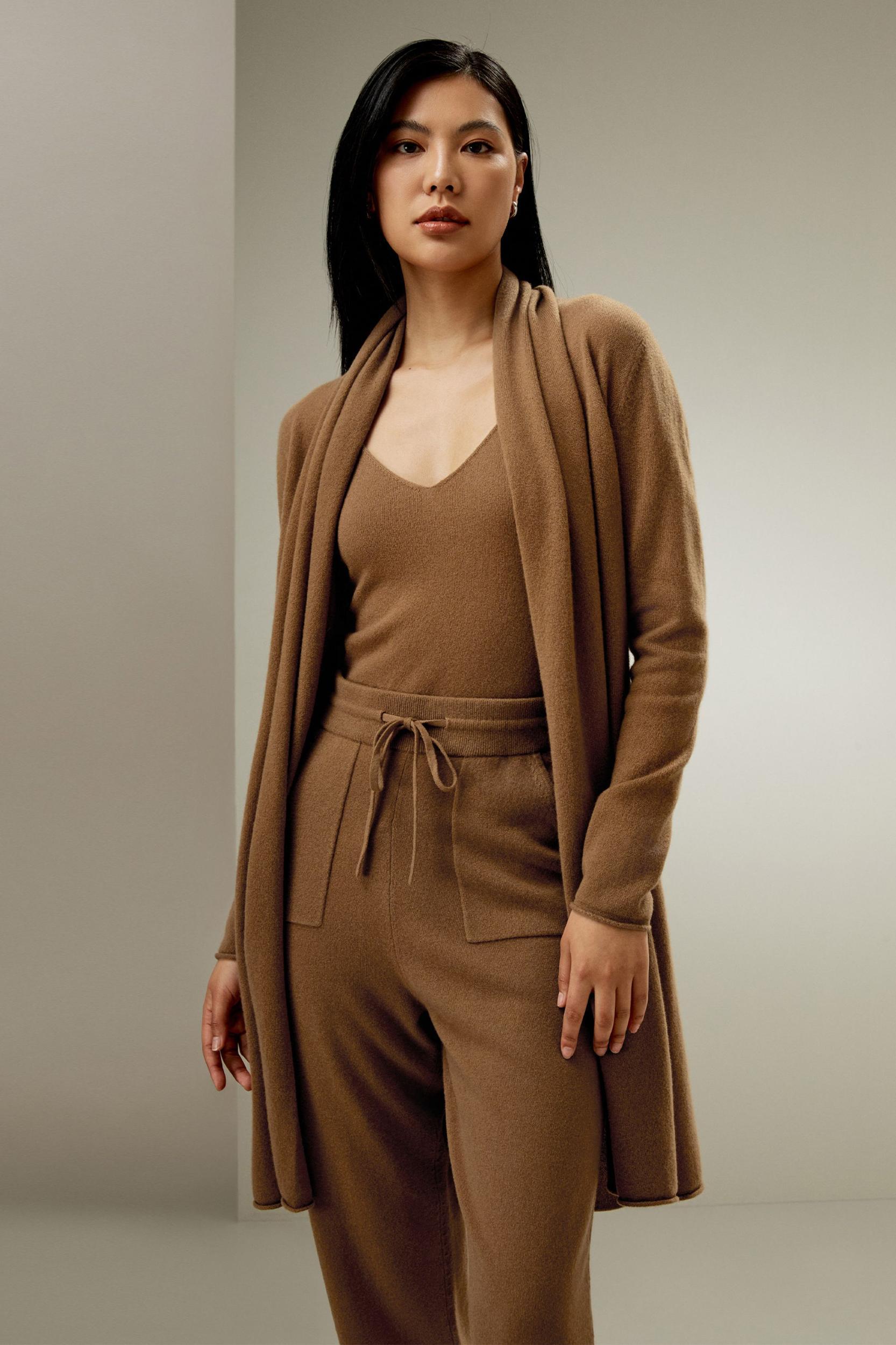 LILYSILK Cashmere Cardigan Women - Toffee Pure Cashmere - Soft Relaxed Fit Cardigan XL Product Image