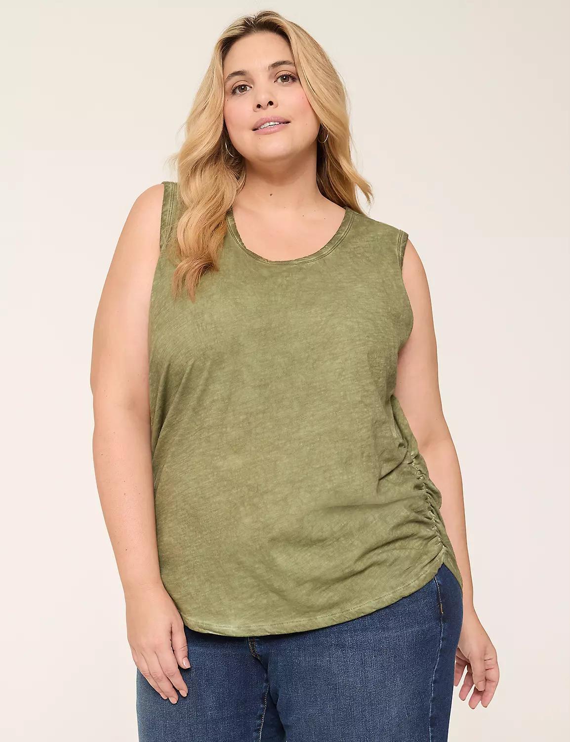 Scoop-Neck Side-Ruched Tank Product Image