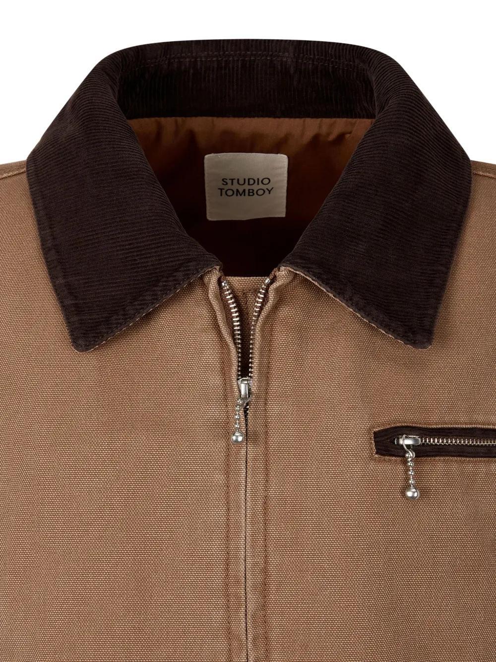 corduroy-collar cropped jacket Product Image