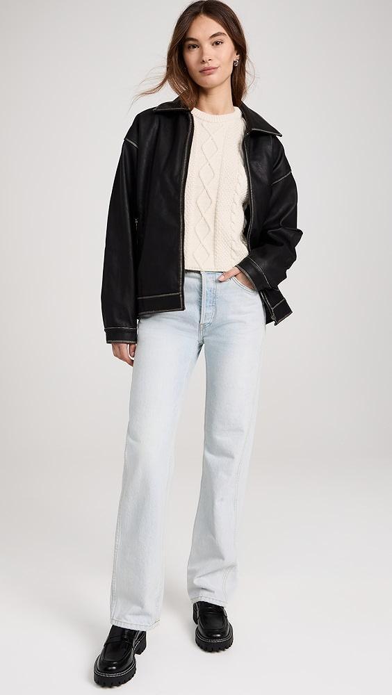 ASKK NY Cable Cropped Crew Sweater | Shopbop Product Image