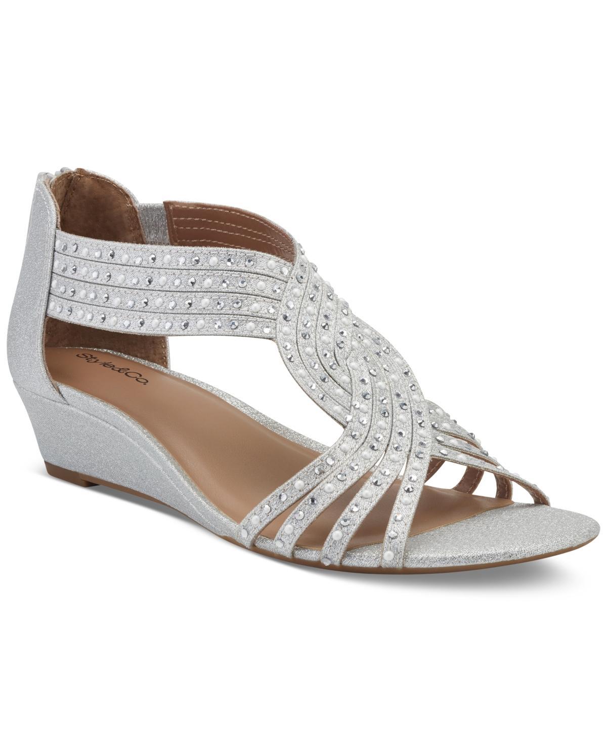 Style & Co Womens Ginifur Embellished Strappy Wedge Sandals, Created for Macys Product Image