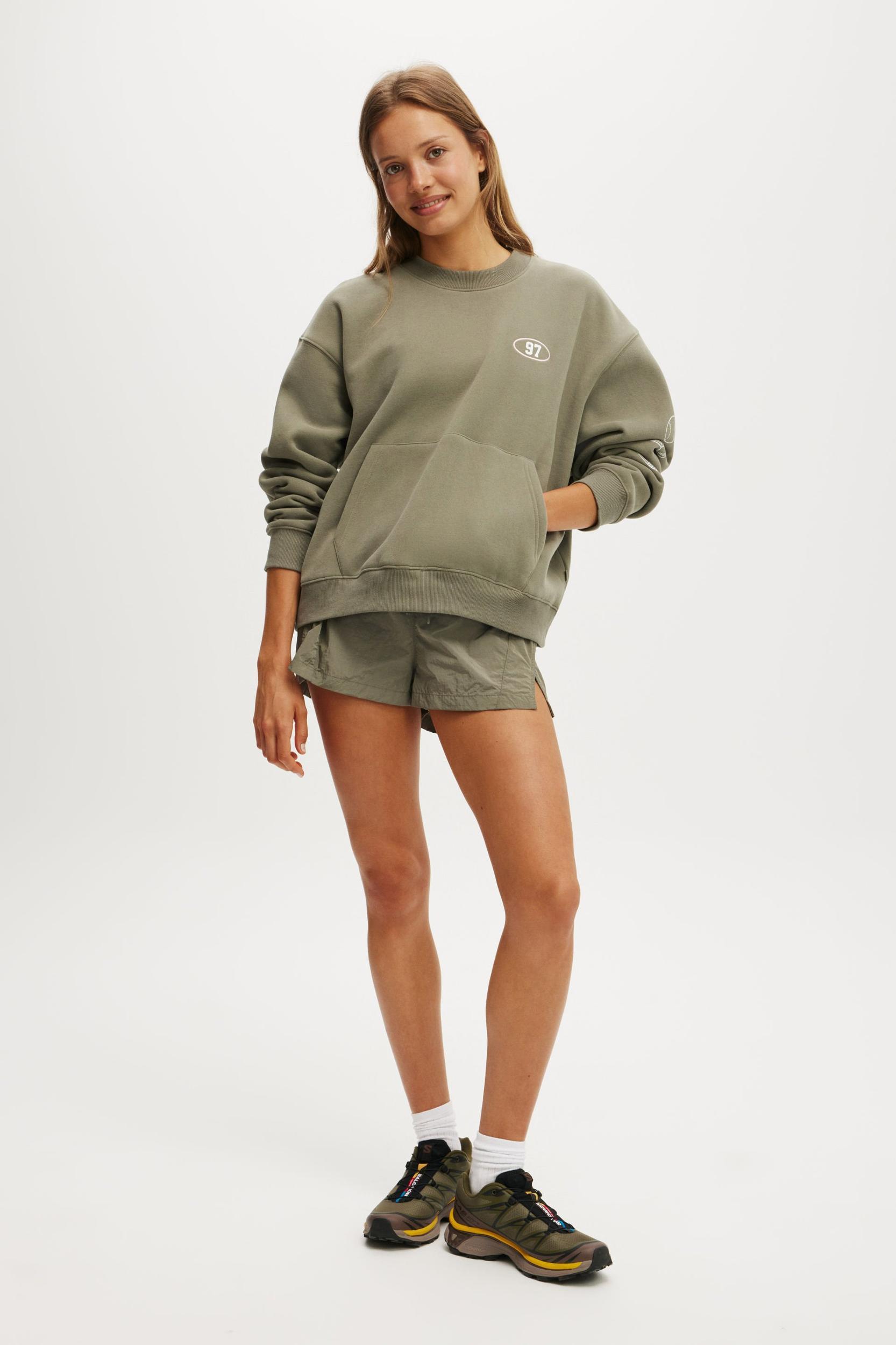 Plush Graphic Pocket Crew Sweatshirt Product Image