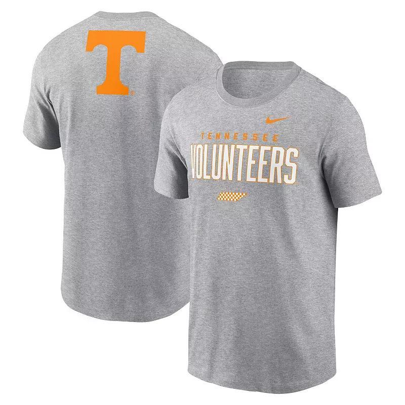 Mens Nike Heather Gray Tennessee Volunteers Campus 2-Hit Primary Mascot T-Shirt Product Image