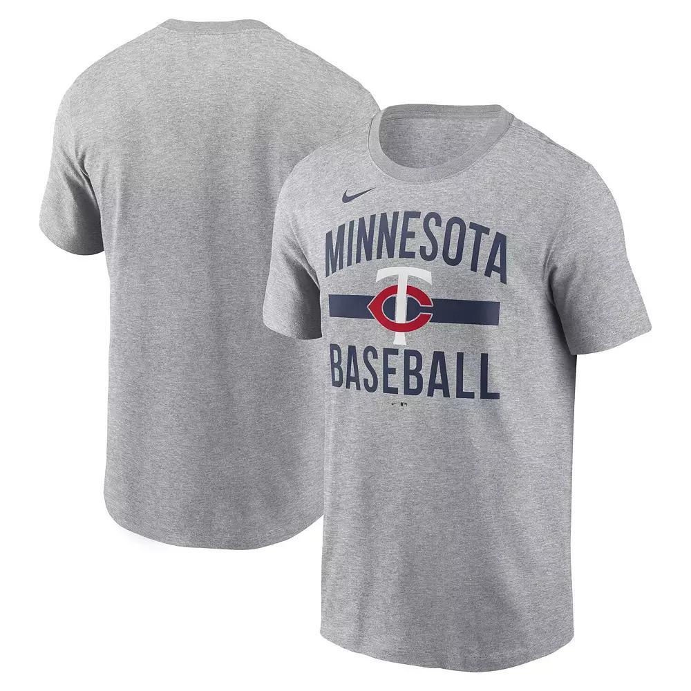 Men's Nike Heather Gray Minnesota Twins Arched T-Shirt,  Product Image