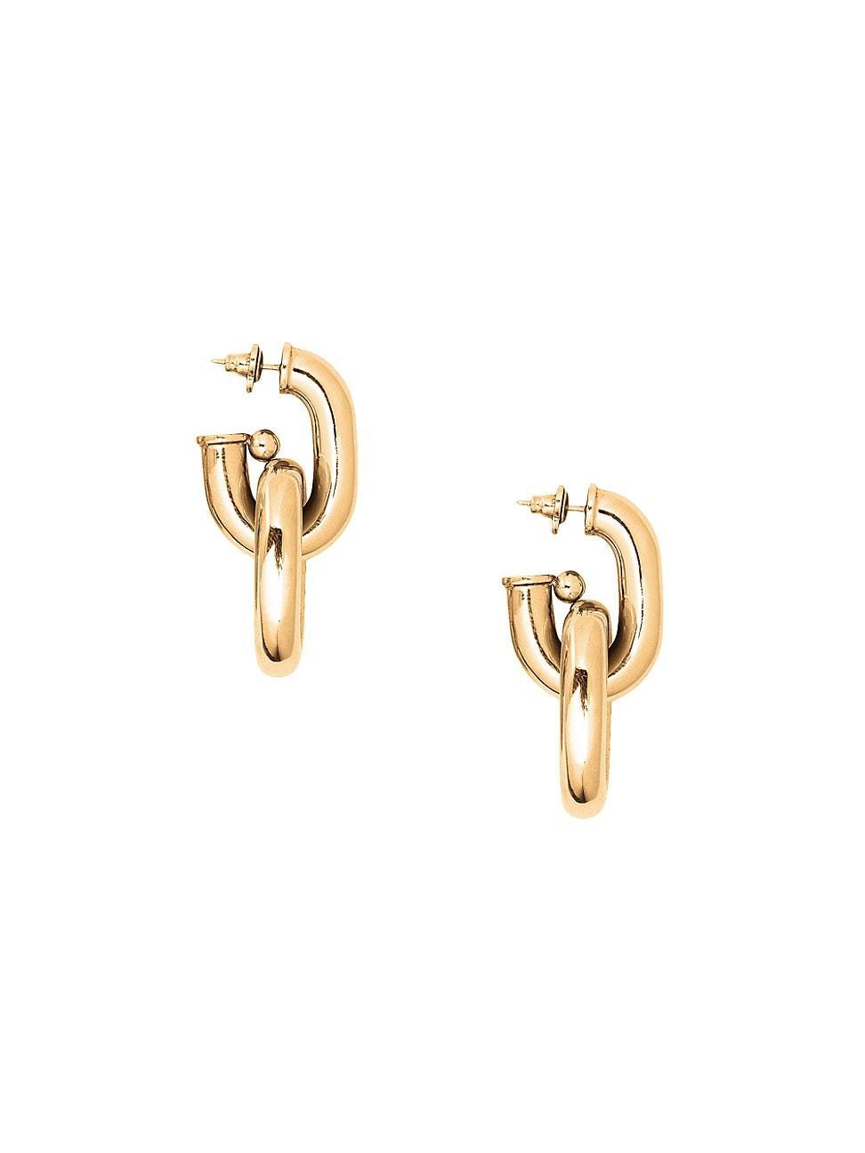 RABANNE XL Link Hoop Earrings in Metallic Product Image