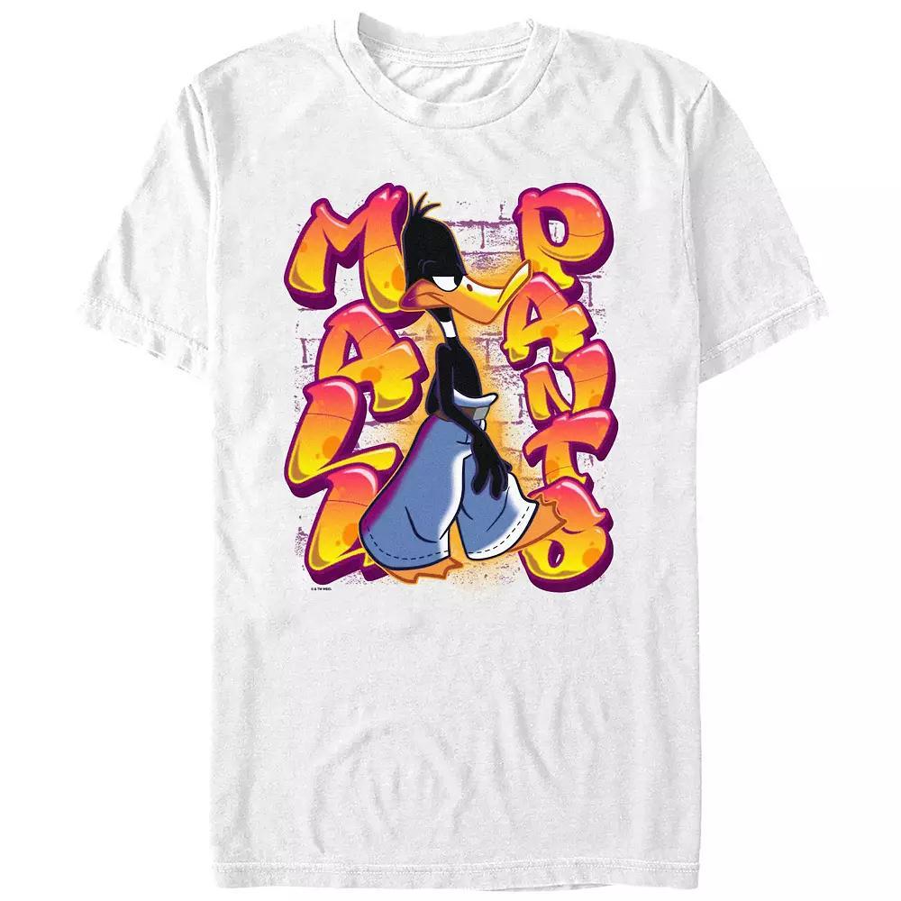 Men's Looney Tunes Daffy Duck Mall Pants Graphic Tee, Size: Large, White Product Image