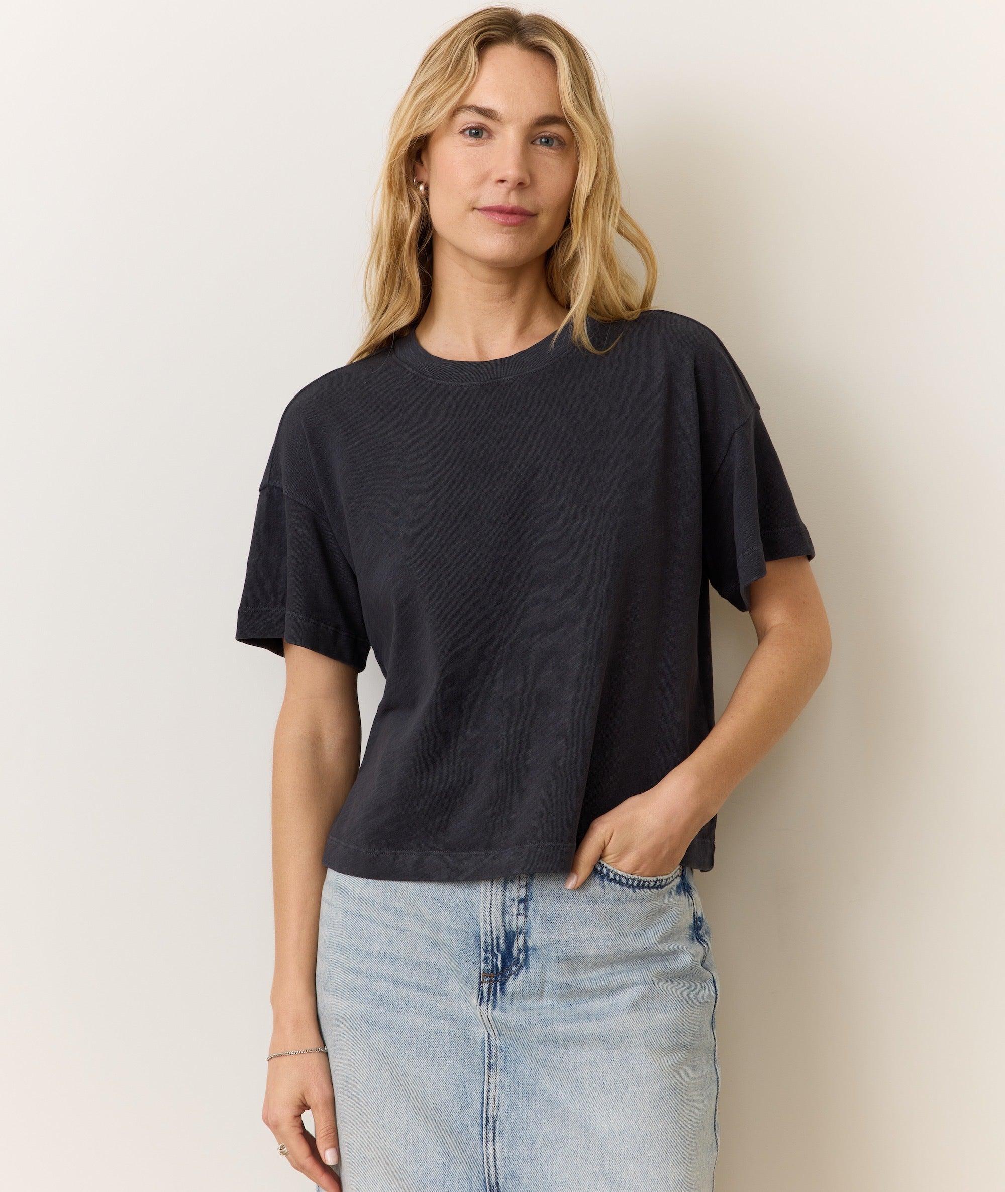 Sadie Vintage Slub Crop Tee Product Image