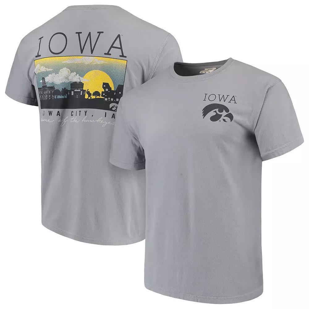 Men's Gray Iowa Hawkeyes Comfort Colors Campus Scenery T-Shirt, Size: XL, Grey Product Image