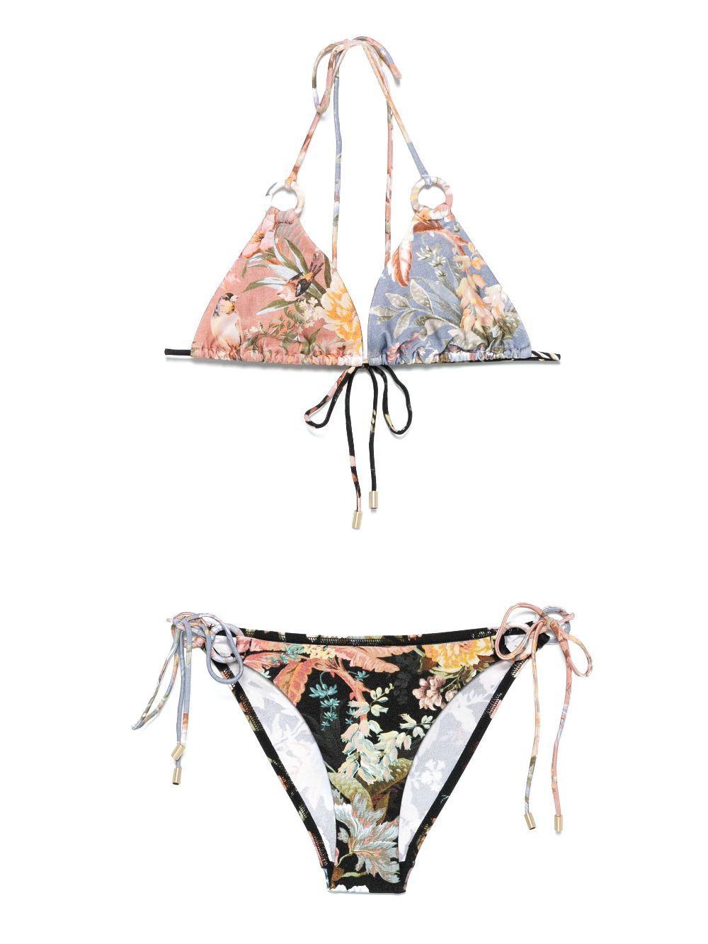 ZIMMERMANN Tallow Spliced Ring Bikini In Brown Product Image